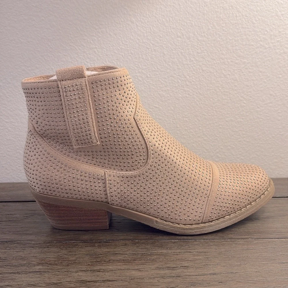 NIB [Report] Denzel Studded Ankle Western Low Heel Booties in Pink Women’s 6.5 - Picture 7 of 16